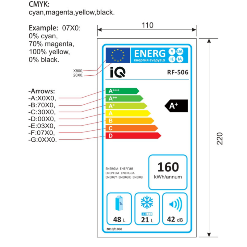 IQ RF-506 Ψυγείο Δίπορτο 71Lt Μαύρο IQ RF-506 Ψυγείο Δίπορτο 71Lt Μαύρο